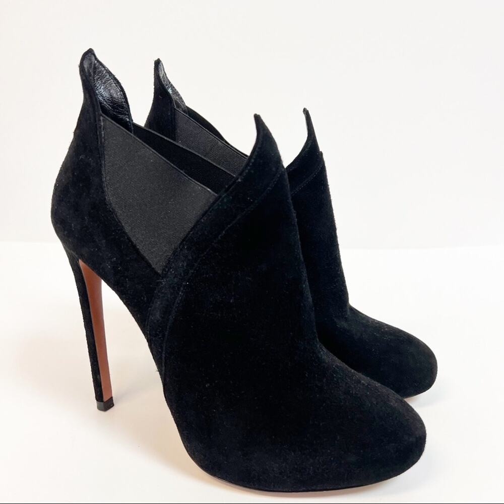 Alaia Black Suede Ankle Booties SZ 37.5 - Picture 7 of 9